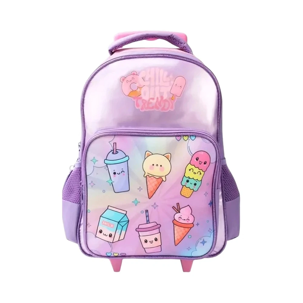 Mochila com Rodas Trendy 28773 - Rosa/Lilás