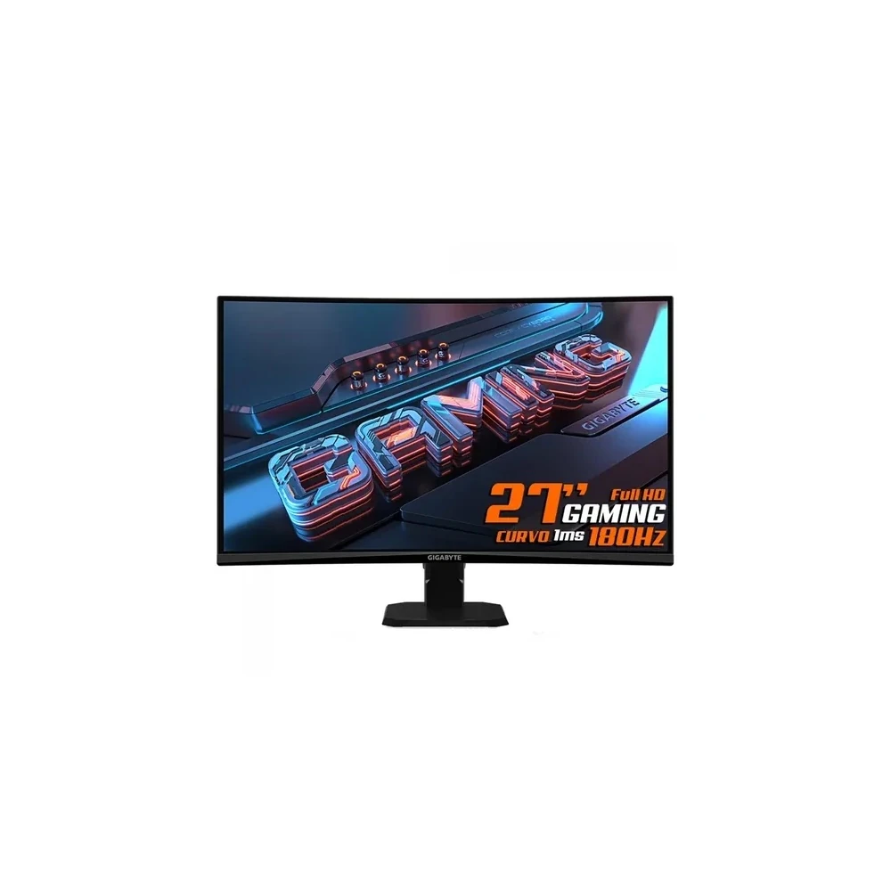 Monitor Gamer Gigabyte GS27FC 27 Polegadas Full HD Curvo 180Hz HDMI DP - Preto