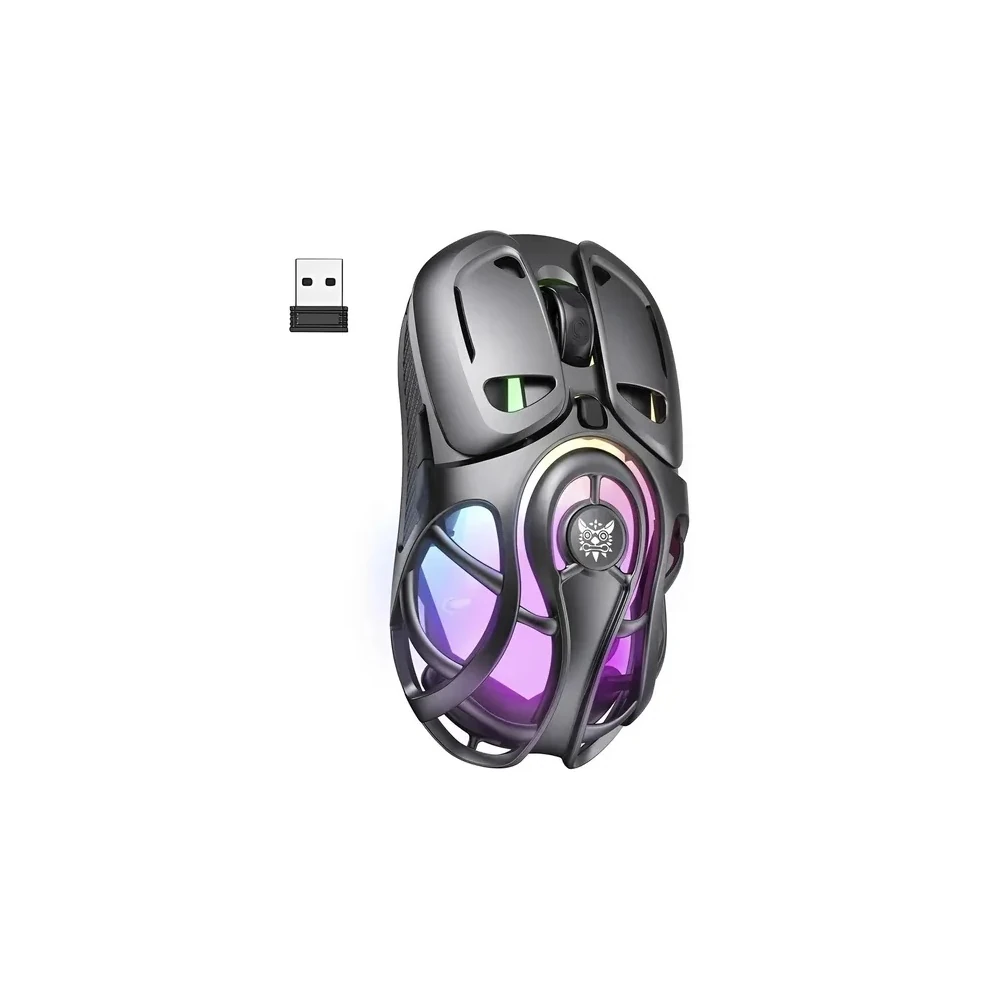 Mouse Gamer Onikuma DM02 RGB Sem Fio Cinza