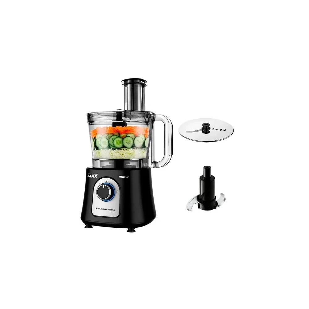 Multiprocessador de Alimentos Electrobras Max EBMP-1100 - 1100W - 1.5L - 4 em 1 - 220V 50/60Hz - Preto