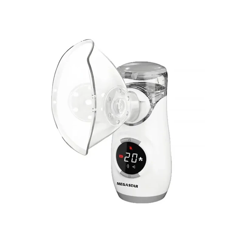 Nebulizador Megastar MY126A para Até 10 Ml Recarregável - Branco/Cinza