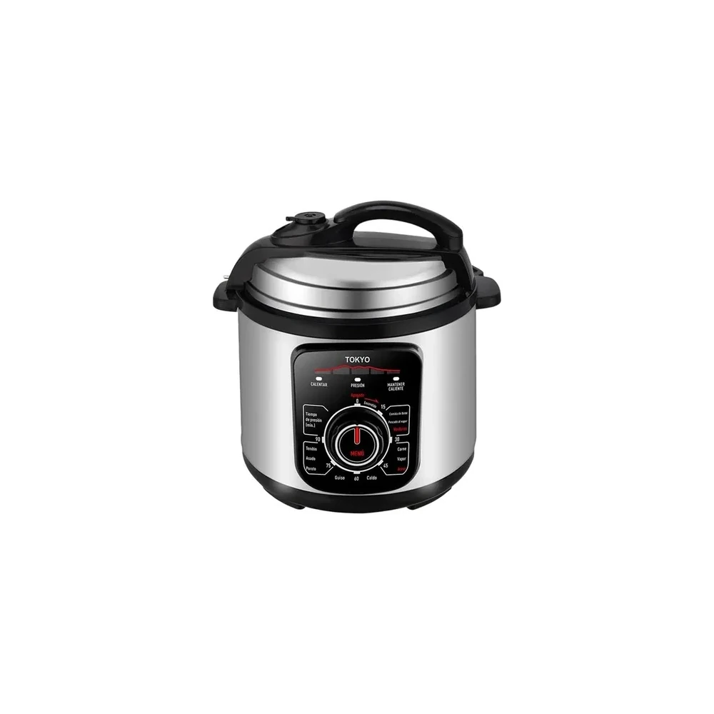 Panela de Pressão Elétrica Tokyo EDTOP6L 6L 1000W 220V Prata e Preto