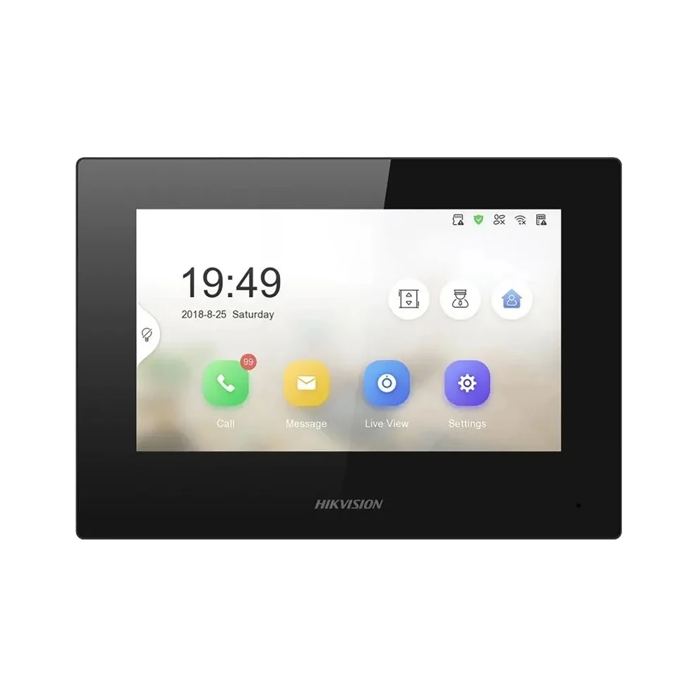 Painel Vídeo Porteiro HikVision DS-KH6320-LE1(B) Tela de 7 Polegadas