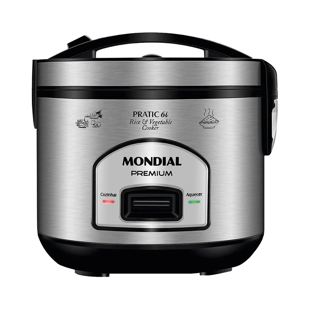 Panela Elétrica de Arroz Mondial Pratic 6I PE-43-6X 500W 110V/60Hz