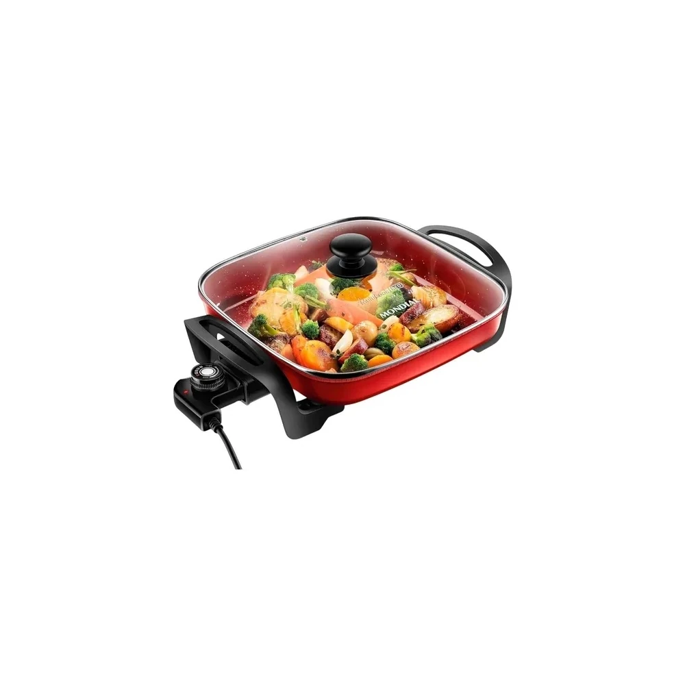 Panela Elétrica Mondial Multicook Red PE-49-RC - 1200W - 4L - 110V/60Hz - Vermelho e Preto