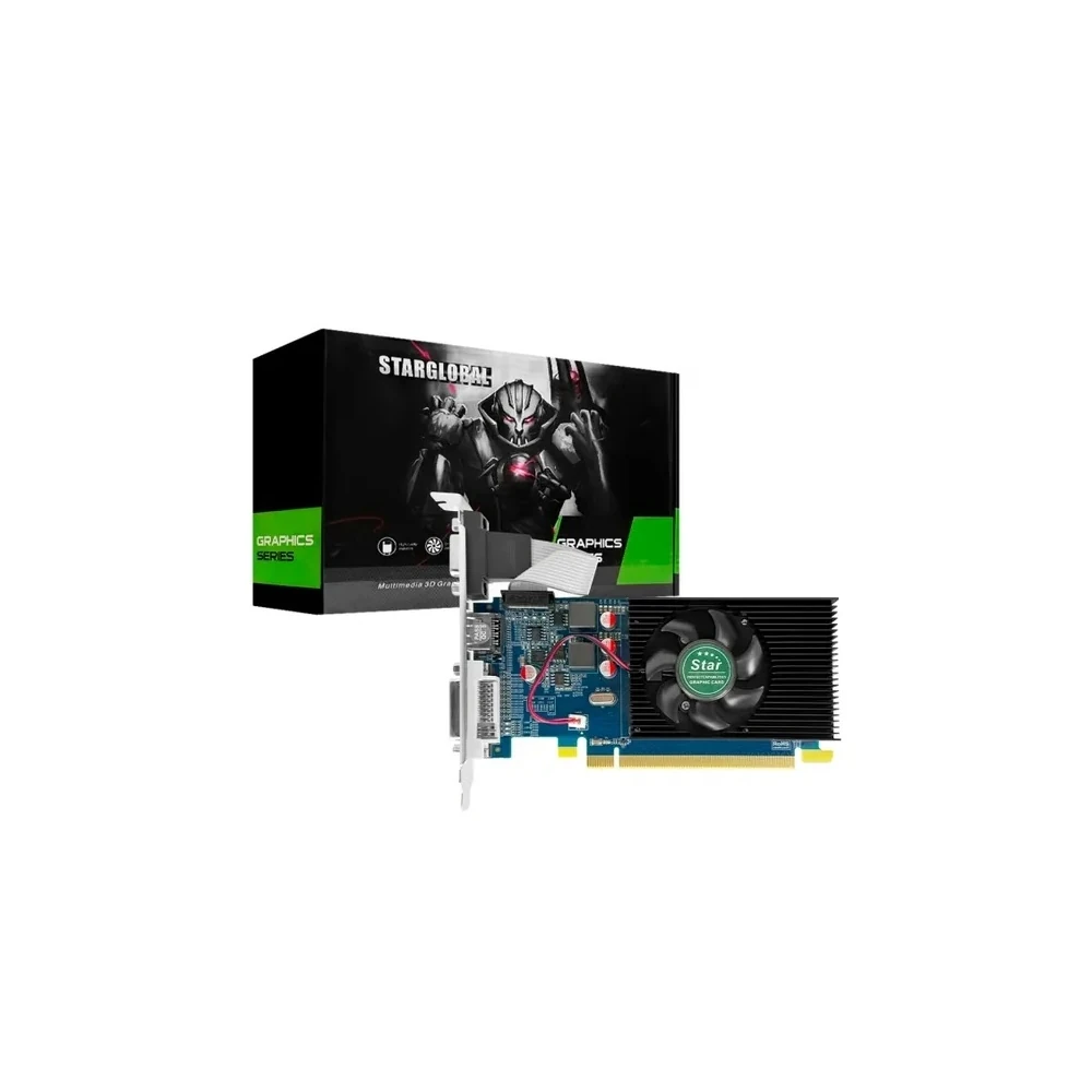 Placa de Vídeo Star 2GB AMD Radeon R5 230 GDDR3 64 BITS 625MHZ HDMI, DVI, VGA (D-Sub), Low Profile