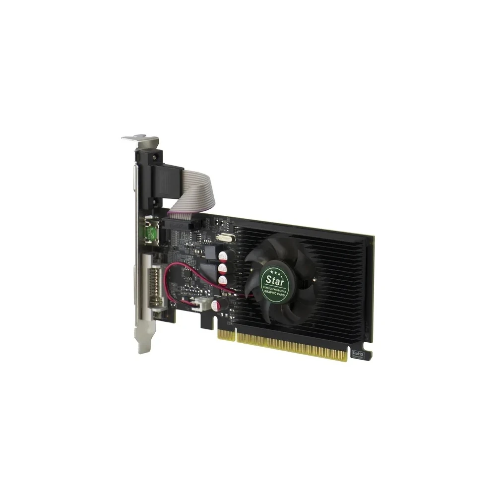 Placa de Vídeo Star GT730 - 2GB - DDR3 - Single-Fan - PCI-Exp/DVI/HDMI/VGA