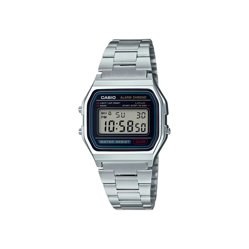 Relógio Casio Vintage A158WA-1DF Digital Unissex Prata