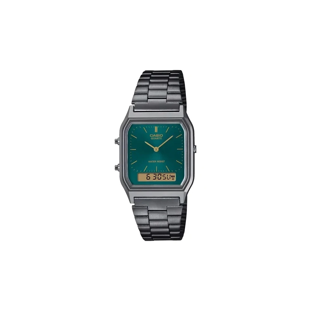 Relógio Casio Vintage AQ-230EGG-3ADF Analógico/Digital Unissex - Cinza/Verde