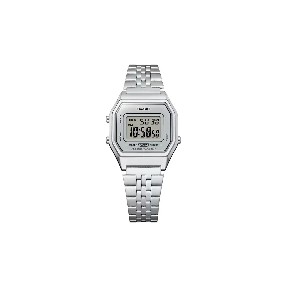 Relógio Casio Vintage LA680WA-7DF Digital Unissex - Prata/Prata