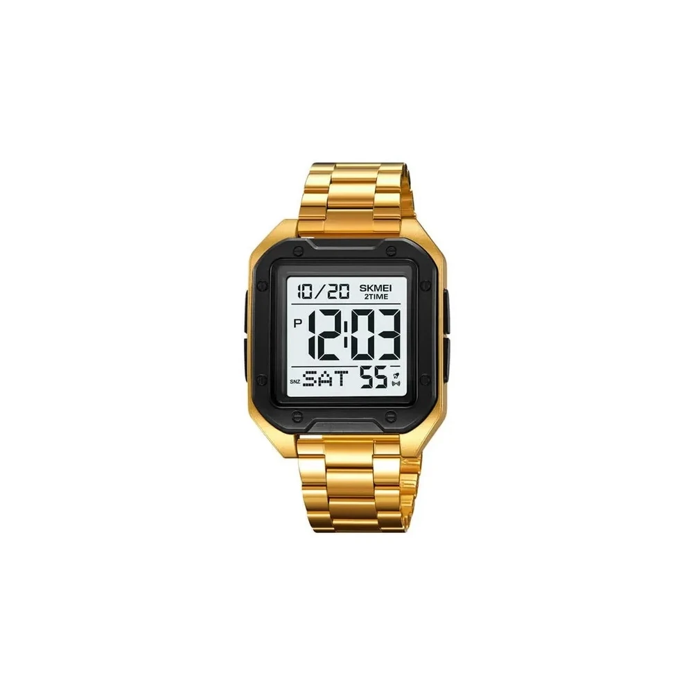 Relógio Digital Masculino Skmei 2128 Gdsibk (Ouro, Prata, Preto)