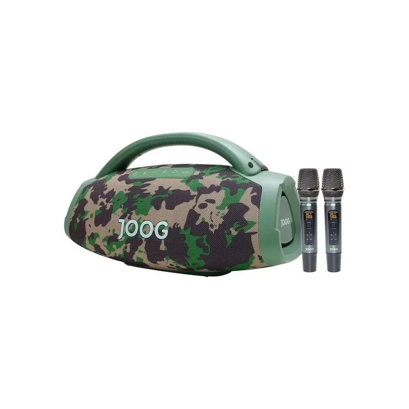 Caixa de Som Joog One Hifi JOF-01 com 2 Microfones + Controle 200W IP67 - Camuflado