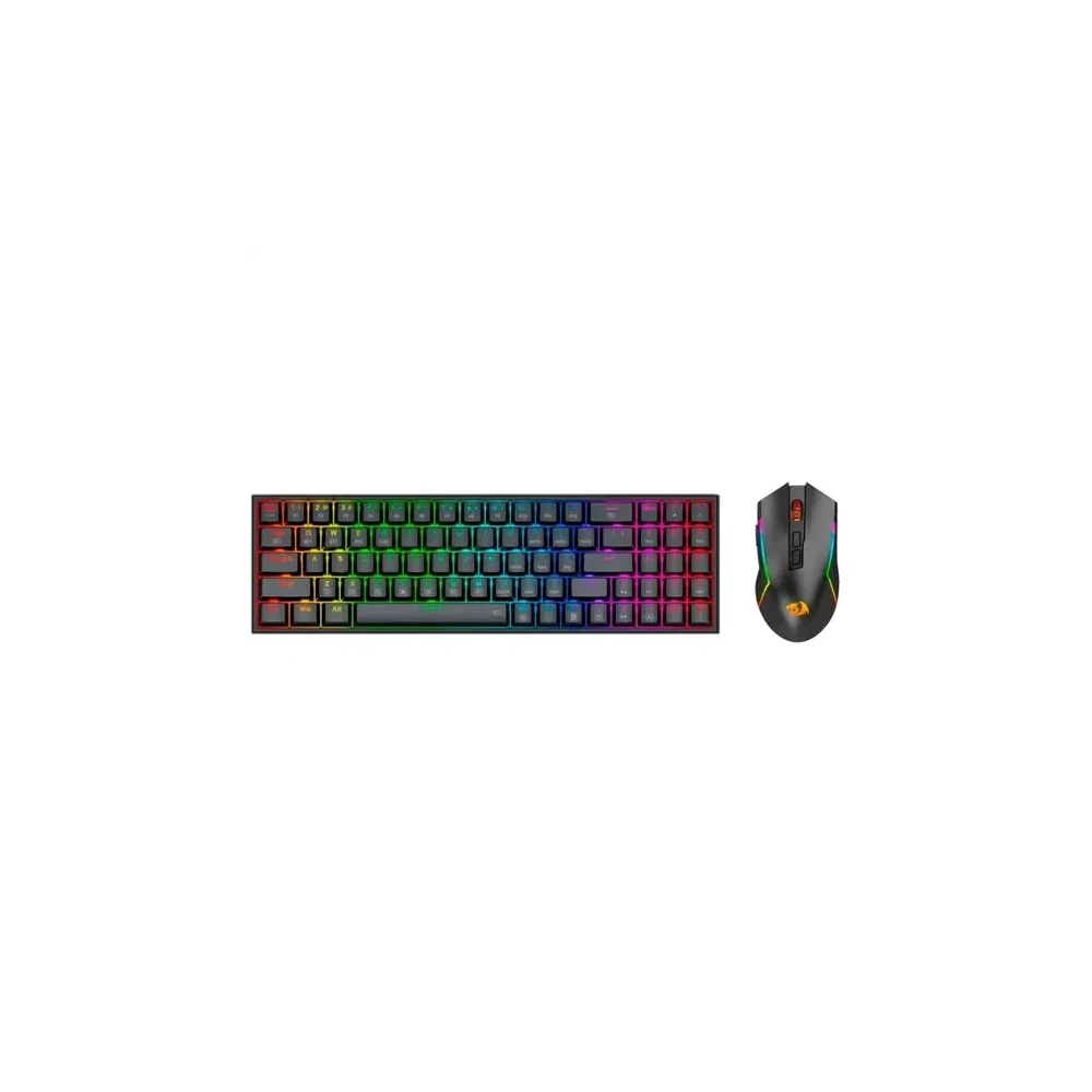 Mouse Mecânico Redragon S136 Preto Sem Fio RGB 78% Mecânico Com Teclado Numérico Wi-Fi / Bluetooth / Cabo