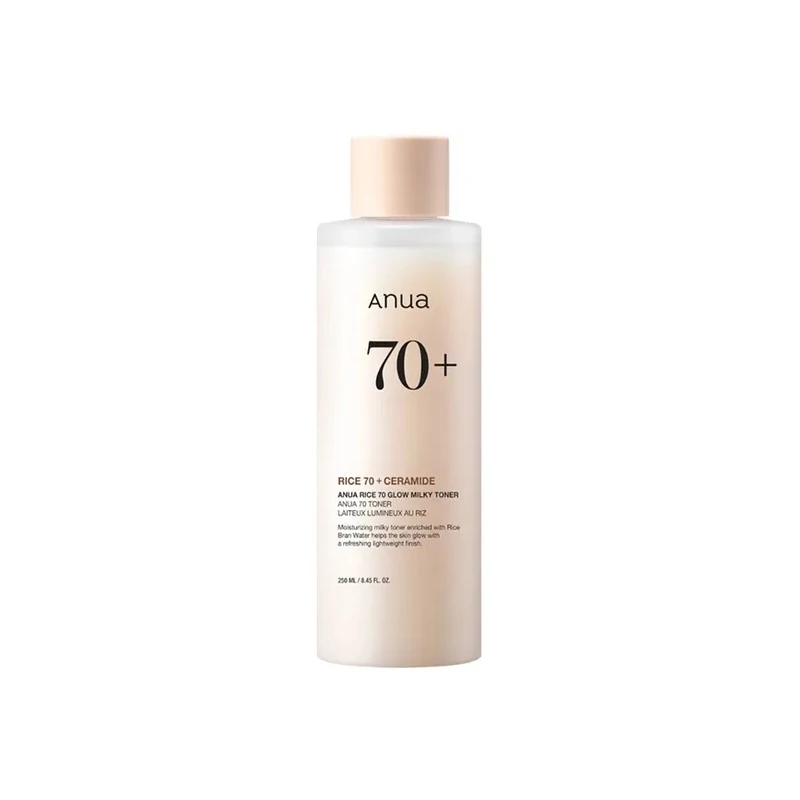 Tônico Facial Anua Rice 70+ Ceramida Glow Milky de 250 ML