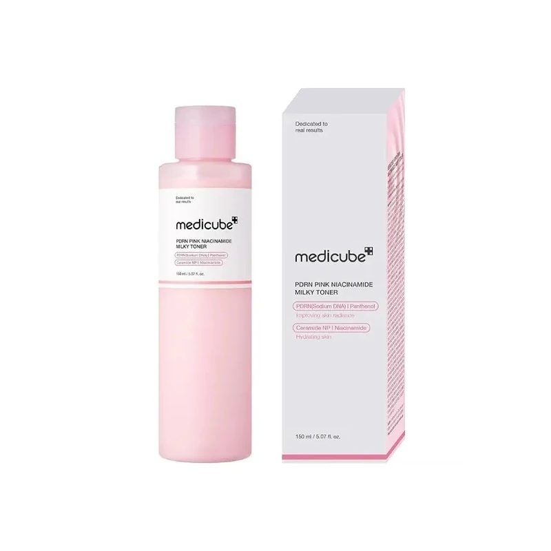 Tônico Facial de Limpeza Medicure PDRN Rosa Niacinamida Leite Toner de 150ML