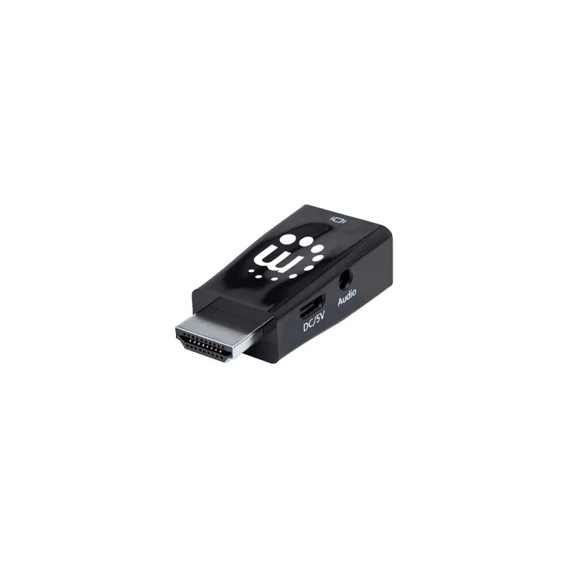 Adaptador Manhattan 151542 HDMI para VGA / Áudio FHD Blister - Preto