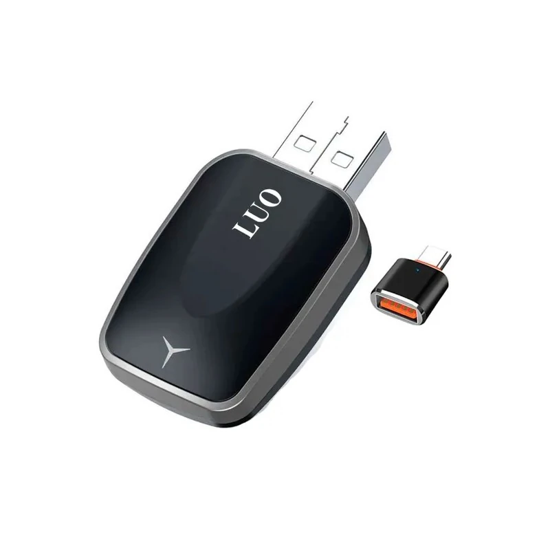 Adaptador OTG Luo LU-2007 / 2 em 1 / USB-A / USB-C - Preto