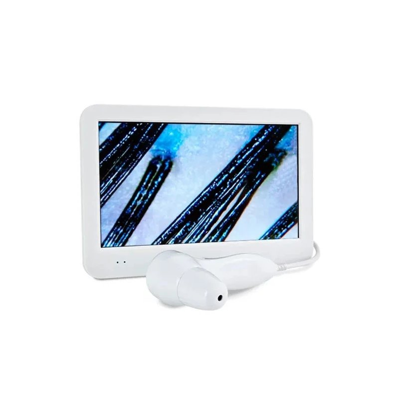 Analisador de Pele Facial Portátil com Tela LED HD / Máquina Analisadora de Cabelo / 110-240V - Branco
