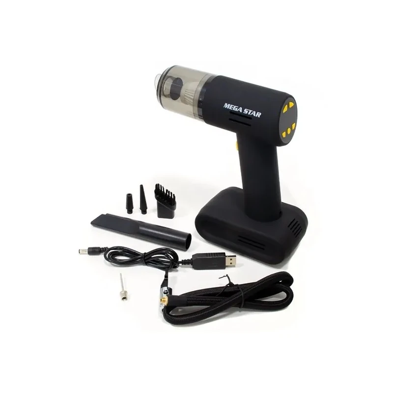 Aspirador de Pó Multifuncional Megastar VC138 / 90W / Recarregável - Preto