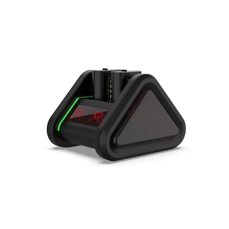 Base Carregador para Bateria de Controle Dobe X-Series TYX-0672S / Inclui 2 Baterias (1200MAH) para Xbox / X-Series s/ X / X-One s/ X - Preto