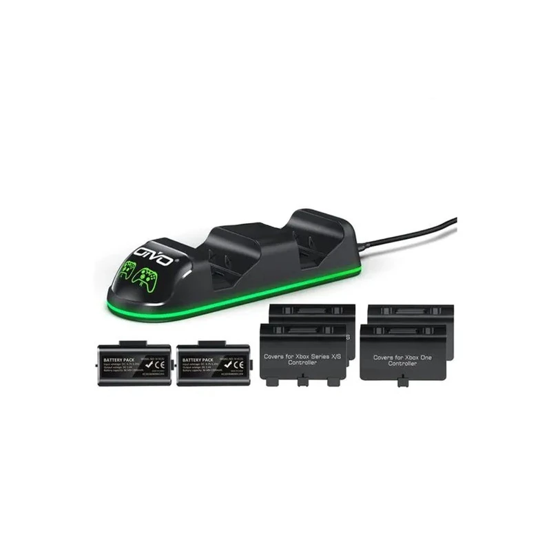 Base Carregador para Bateria de Controle Oivo IV-X131 X-Series / Inclui 2 Baterias para Xbox / X-Series / X-One - Preto