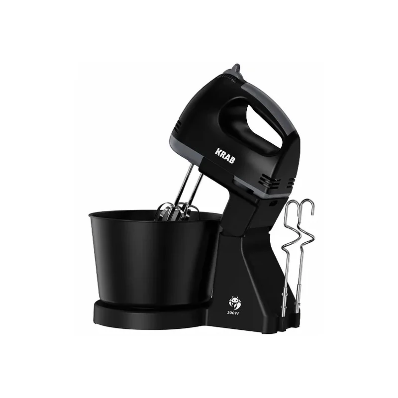 Batedeira Elétrica Krab KBBB30 com Tigela / 300W / 7 Velocidades / 110V ~ 60HZ - Preto