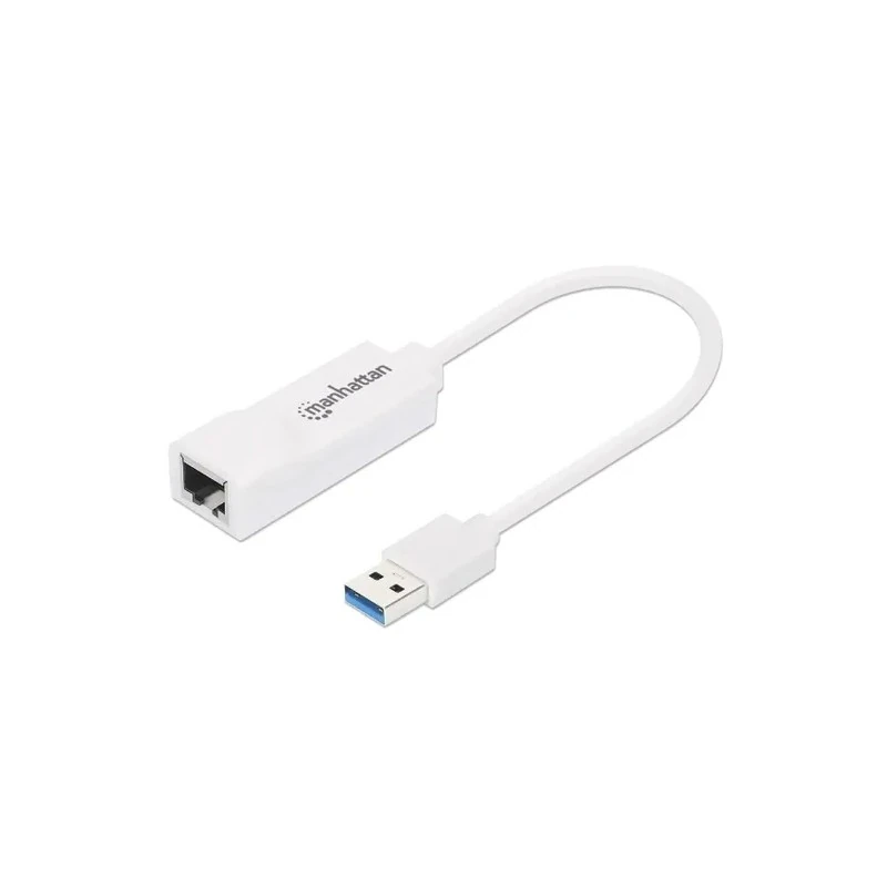 Cabo Adaptador Manhattan 506847 USB 3.1 Macho para RJ45 / 10/1000 Mbp - Branco