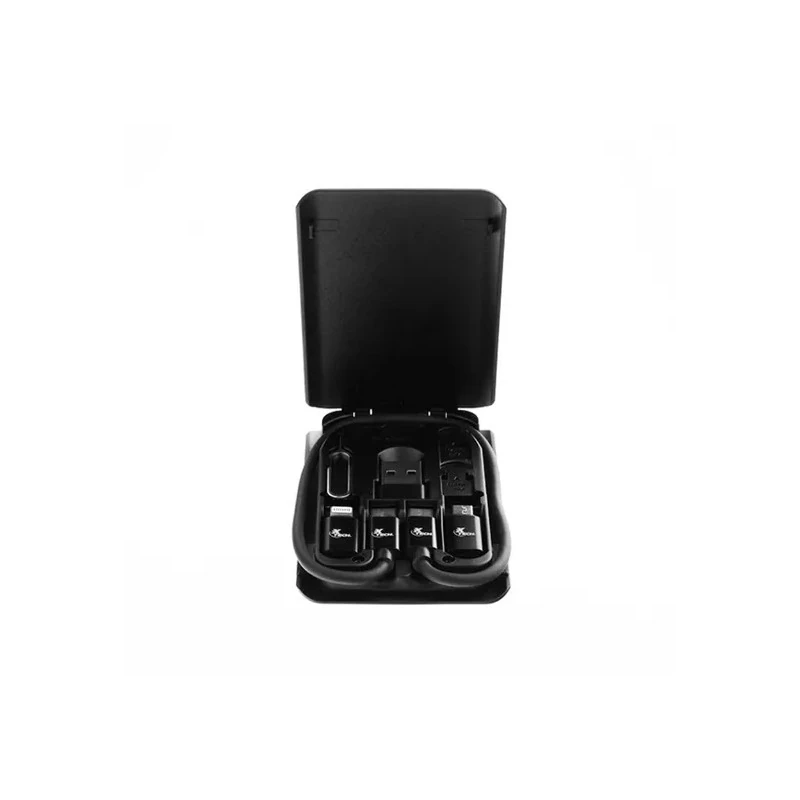 Cabo Xtech XTC-570 com Estojo de Armazenamento / USB-C para USB-A / Adaptador Micro-USB / Adaptador Lightning - Preto