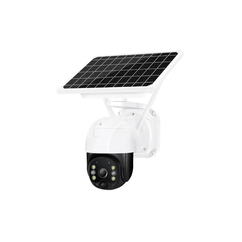 Câmera de Segurança IP Solar Wifi 1080P/3MP com Microfone, Visão Noturna, Sensor de Movimento, À Prova D'Água IP66 / App Icsee - Branca
