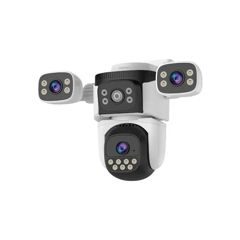 Câmera de Segurança IP Xion XI-CCTV300 / Tripla / 1080P / Wi-Fi / App O-Kam Pro - Branca/Preta