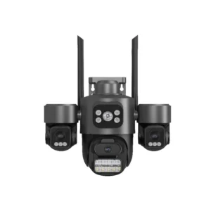 Kit de Câmera de Segurança Wifi T10B / 12V / Full HD / 3 Câmeras / 9MP / Microfone / Alarme / Detecção Humana / Visão Noturna / App Icsee - Preto