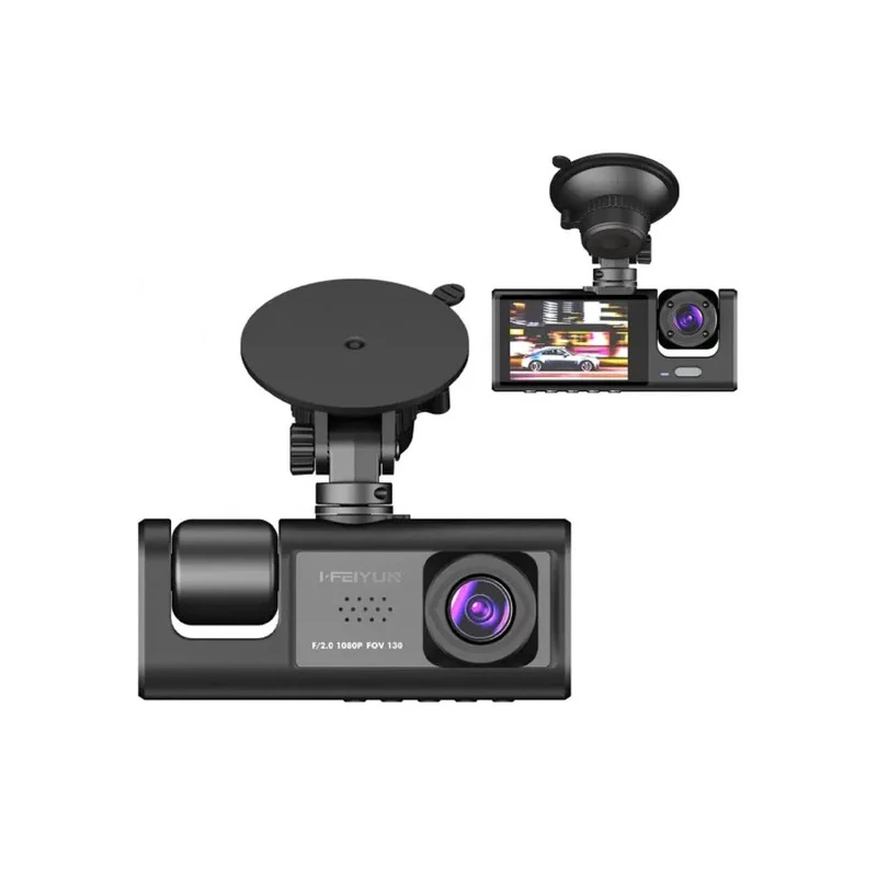 Câmera DVR para Carro Ifeiyun FY-6001 / Full HD / 1080P / Sensor / Dupla Câmera / Microfone - Preto