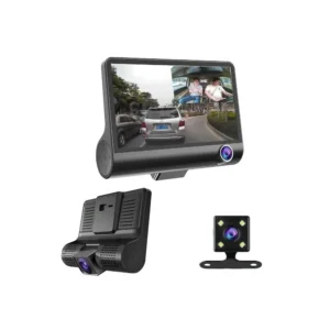 Camera DVR para Carro WDR MTL150608 / 2 Câmeras / Full HD / 1080P / 4" / Sensor / Microfone - Preto