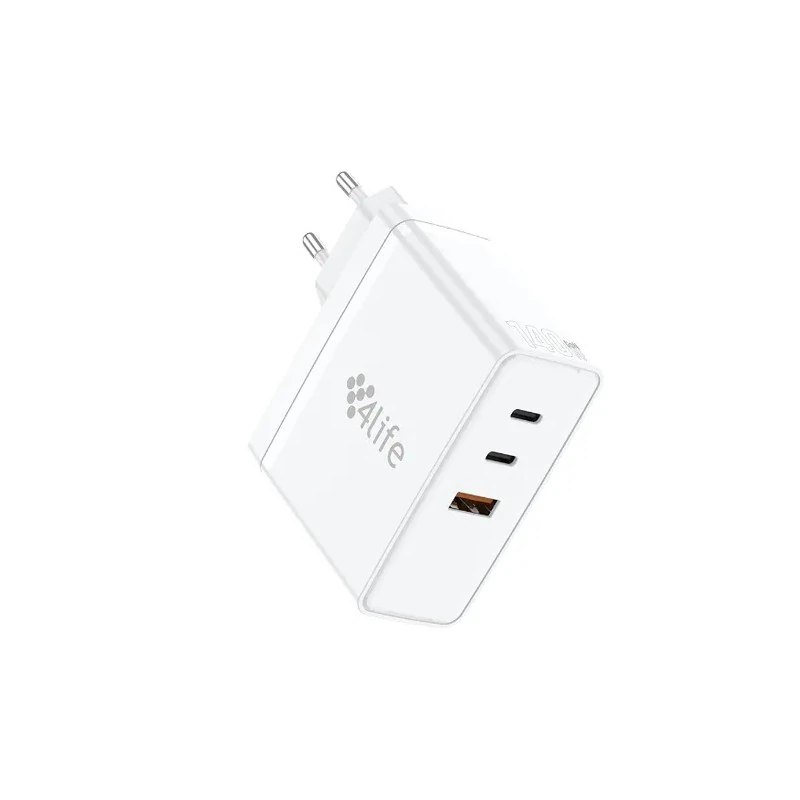 Carregador de Parede 4LIFE 140W Ganmaster Series (FL75140CCAGW) 2XUSB-C / USB-A / 100-240V ~ 50/60HZ - Branco