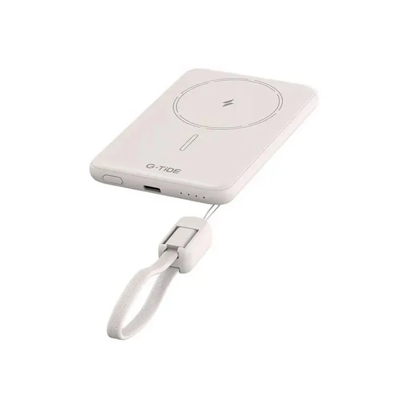 Carregador Portátil Wireless Powerbank G-Tide Slim 01 / 5000mAh / 20W / USB-C - Bege