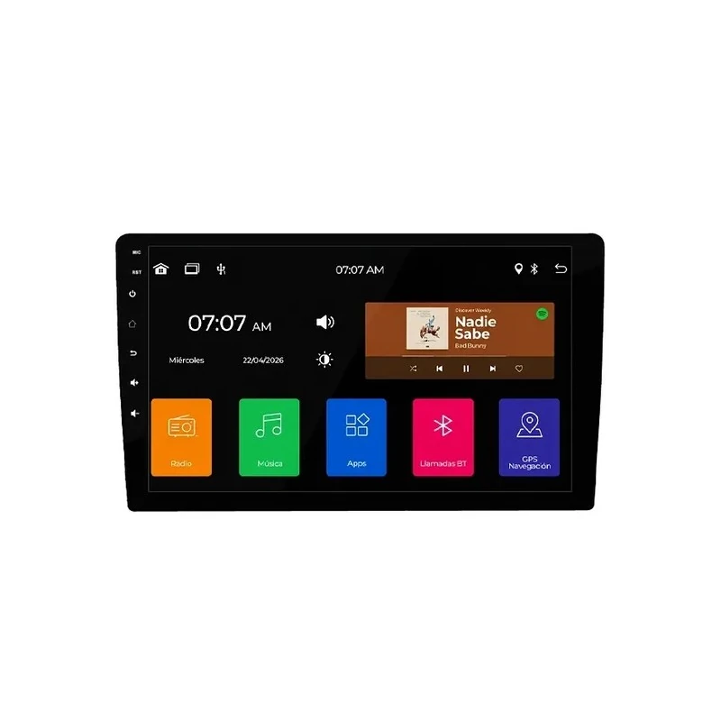 Central Multimídia Receptor Krab KBRM9 / 9" / GPS / Bluetooth / Wi-Fi / FM / USB - Preto