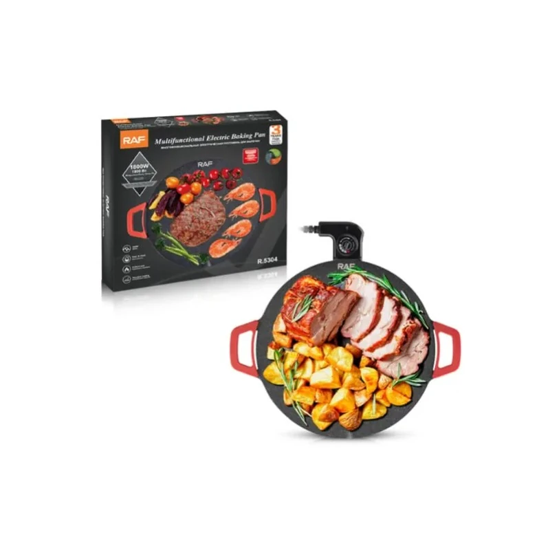 Churrasqueira Elétrica Raf R.5304 Grill Multifuncional / 1800W / 36CM / 220V - Preto