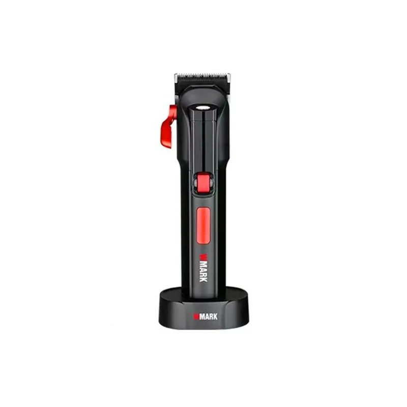 Cortador de Cabelo Wmark NG-8002 / 9000RPM / 3000MAH / com Acessórios / Recarregável - Preto/Vermelho