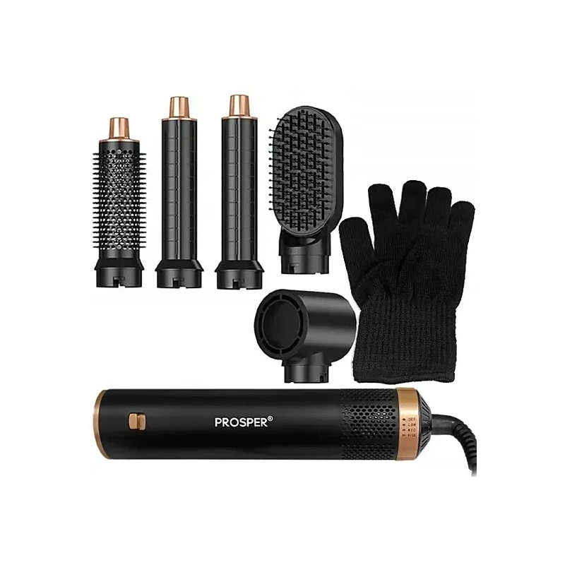 Secador Escova Modelador Elétrico Prosper P-1126 / 1300W / 110V ~ 60HZ - Preto/Dourado