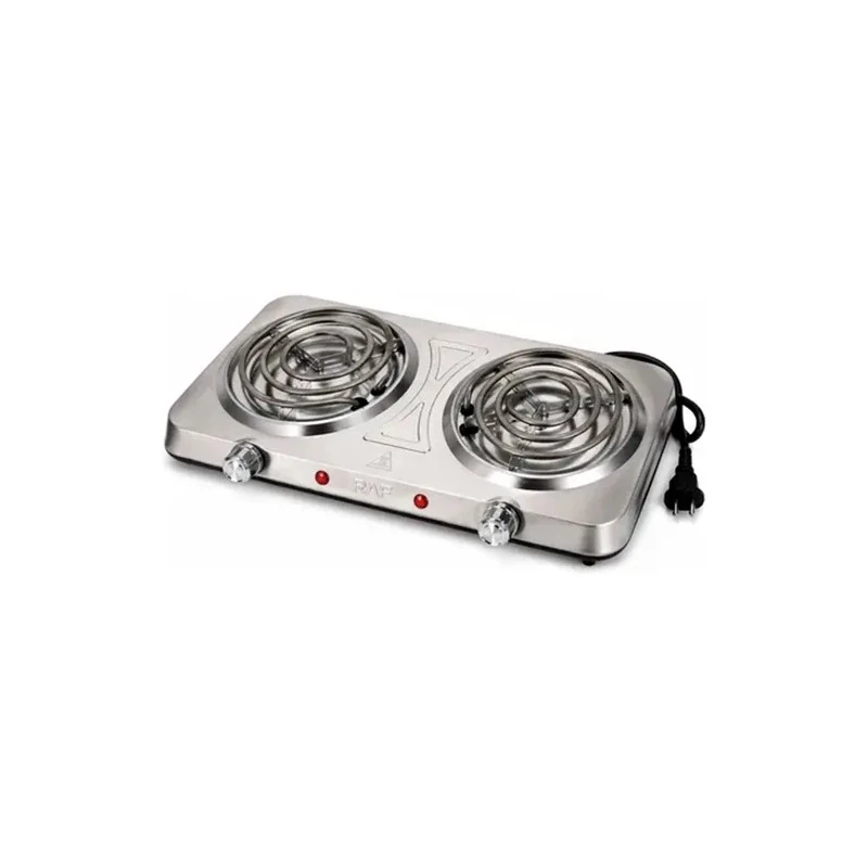 Garrafa Térmica Elétrica Portátil Raf R.8065 Fogão Elétrico / 2000W / 2 Bocas / 220V - Inox