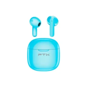 Fone de Ouvido Sem Fio FTX E68-BL com Bluetooth 6.0 / Microfone / Touch / IPX6 - Azul