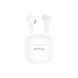 Fone de Ouvido Sem Fio FTX E68-WH com Bluetooth 6.0 / Microfone / Touch / IPX6 - Branco