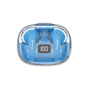 Fone de Ouvido Sem Fio FTX E80-BL com Bluetooth 6.0 / Microfone / Touch / IPX6 - Azul