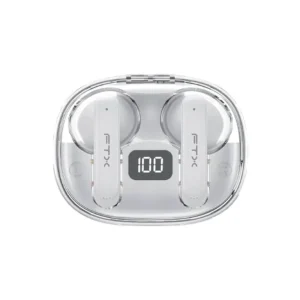 Fone de Ouvido Sem Fio FTX E80-WH com Bluetooth 6.0 / Microfone / Touch / IPX6 - Branco