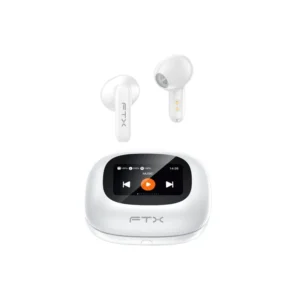 Fone de Ouvido Sem Fio FTX E97L-WH com Bluetooth 6.0 / Microfone / Toque / IPX6 - Branco