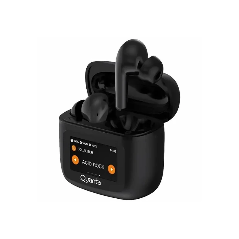 Fone de Ouvido Sem Fio Quanta TWS Studio Pro QTASP40 com Bluetooth e Microfone - Preto