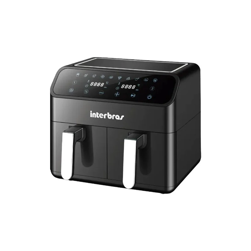 Fritadeira Elétrica Interbras Air Fryer S40BR / 2 Em 1 / 4 Litros / 1000W + 1000W / 110V - Preto