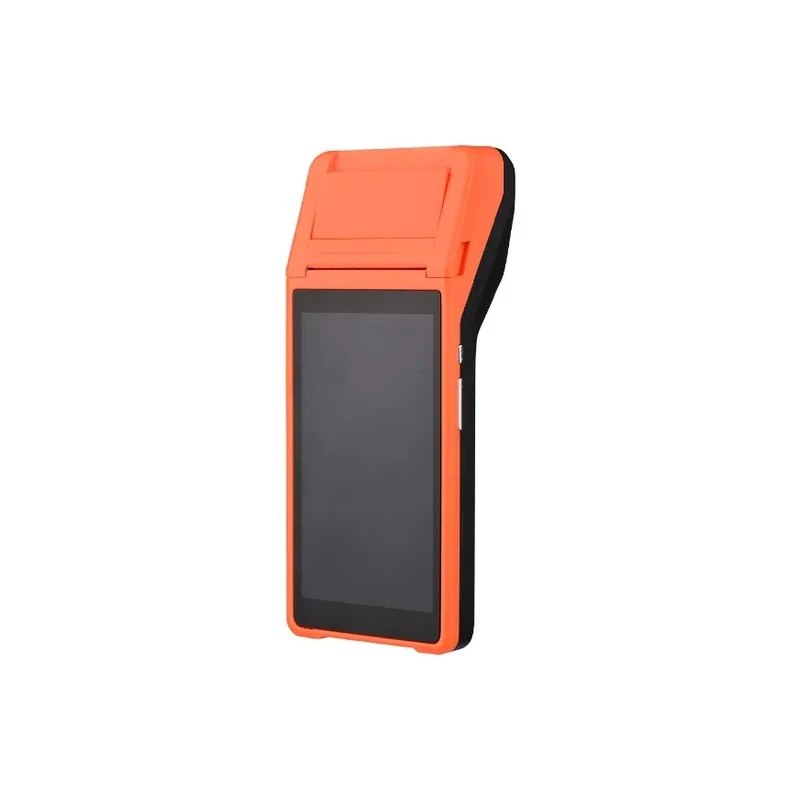 Impressora Térmica Portátil / 3G - 4G / Display 5.5" / Touch / Terminal Smart Pos / 58MM / Wifi / Android - Laranja/Cinza
