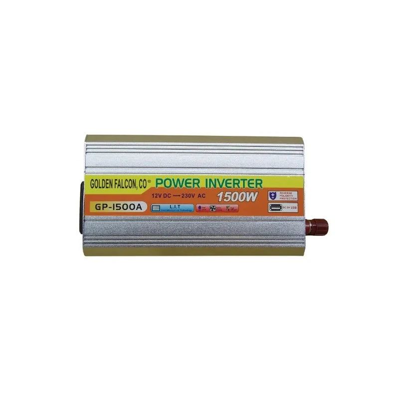 Inversor de Voltagem para Carro GP-1500A / 1500W / 12V / 230V - Prata