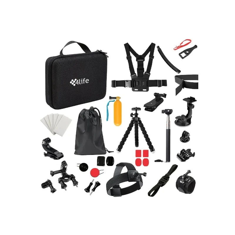 Kit de Acessórios 50 Em 1 para Câmera de Ação Gopro FL50 4LIFE